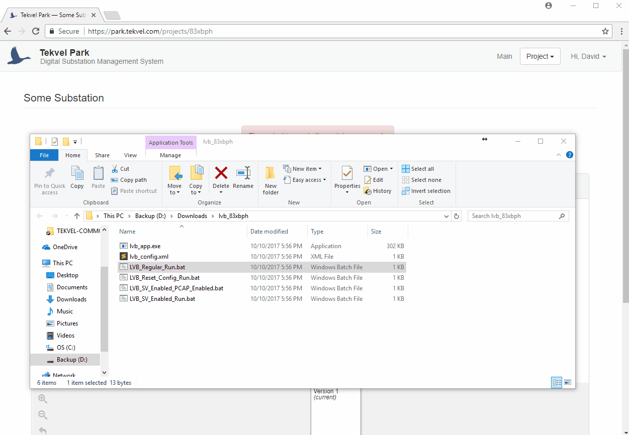 Running Tekvel Park LVB Application